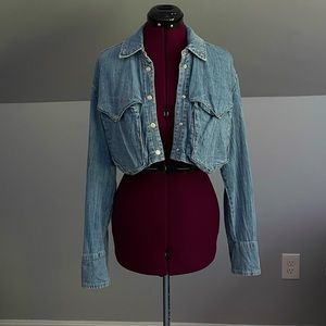 Zara Cropped Western Chambray Shirt